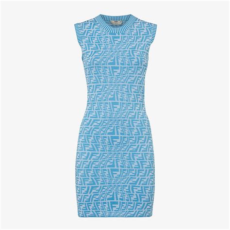 fendi blue dress with blue hearts on the bottom women